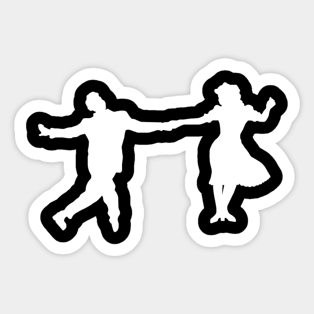 1940's Swing Dancer Silhouettes Sticker by Art by Deborah Camp